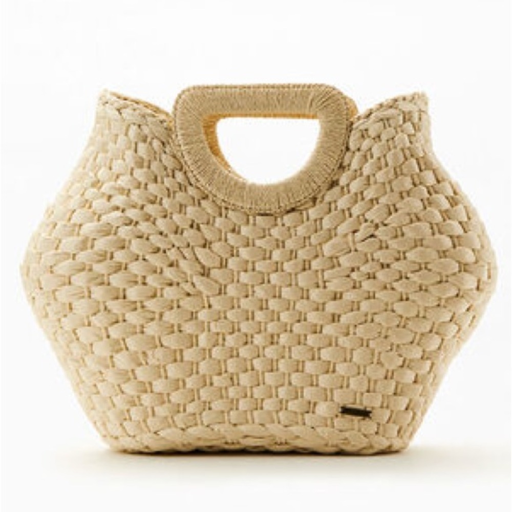 BILLABONG Natural Straw Seaside Handle Bag NWOT
